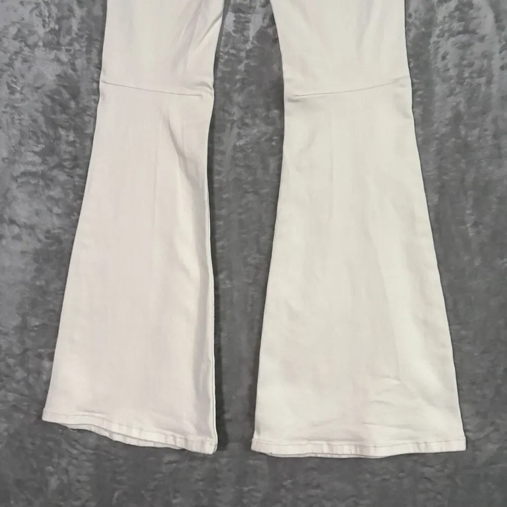 We The Free Free People Flare Jeans Women 27 Cream White Bell Bottoms Y2K Hippie